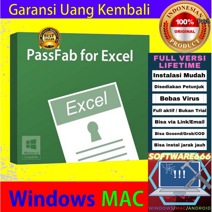 Jual Software Recovery Password Excel PassFab For Excel 8 WIN 