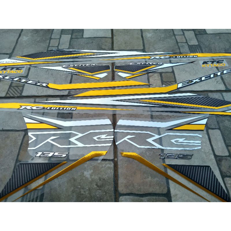 Striping MX new Transparan Hologram Gold Chrome Terbaru