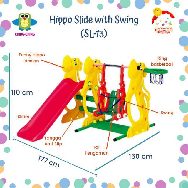 Perosotan Ching-ching Hippo Slide with Swing (SL-13)