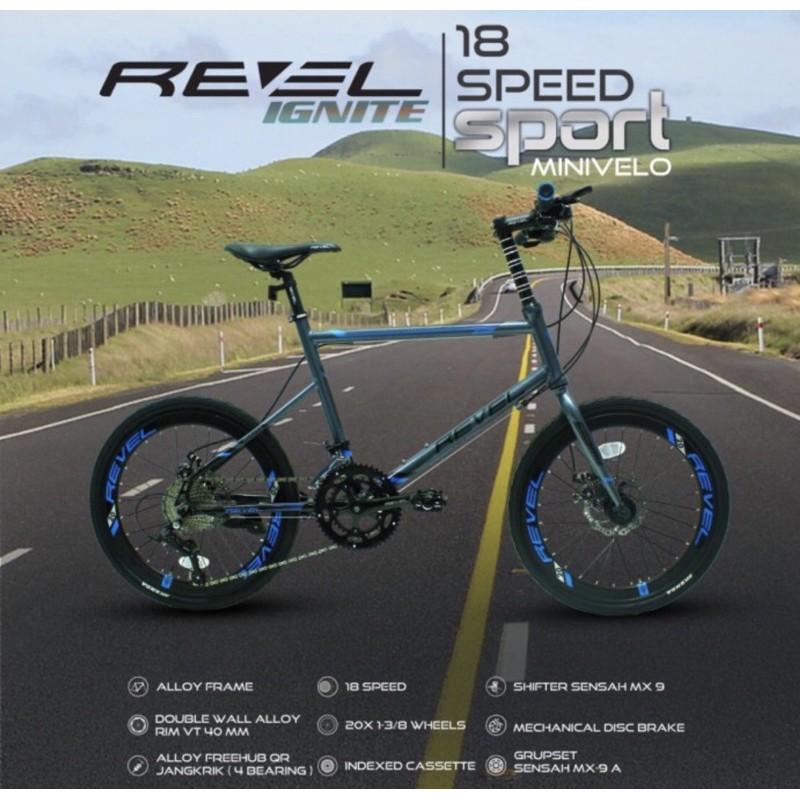 Sepeda Minivelo Revel Ignite 20 inch 16 / 18 inch SNI mixed MTB BMX Folding bike sepeda lipat kredit-1