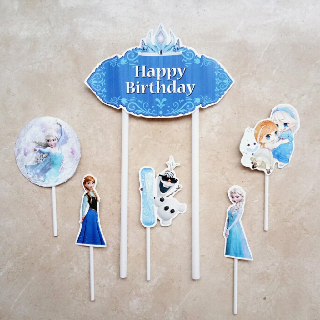 hiasan kue ulang tahun cake topper satu set karakter frozen FROZEN