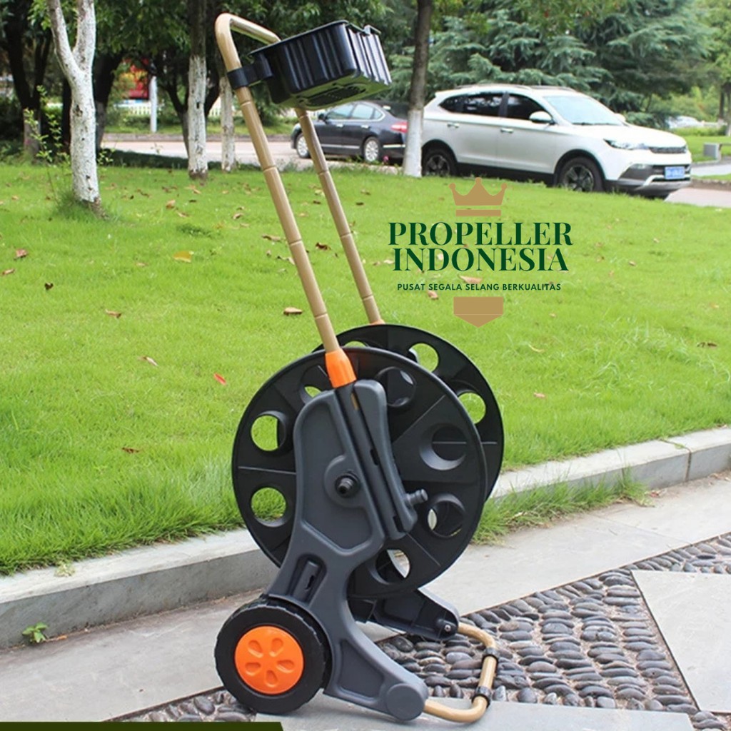 Selang Air Gulungan Selang Air Dorong Selang Taman Garden Hose Reel Penggulung Selang Portable