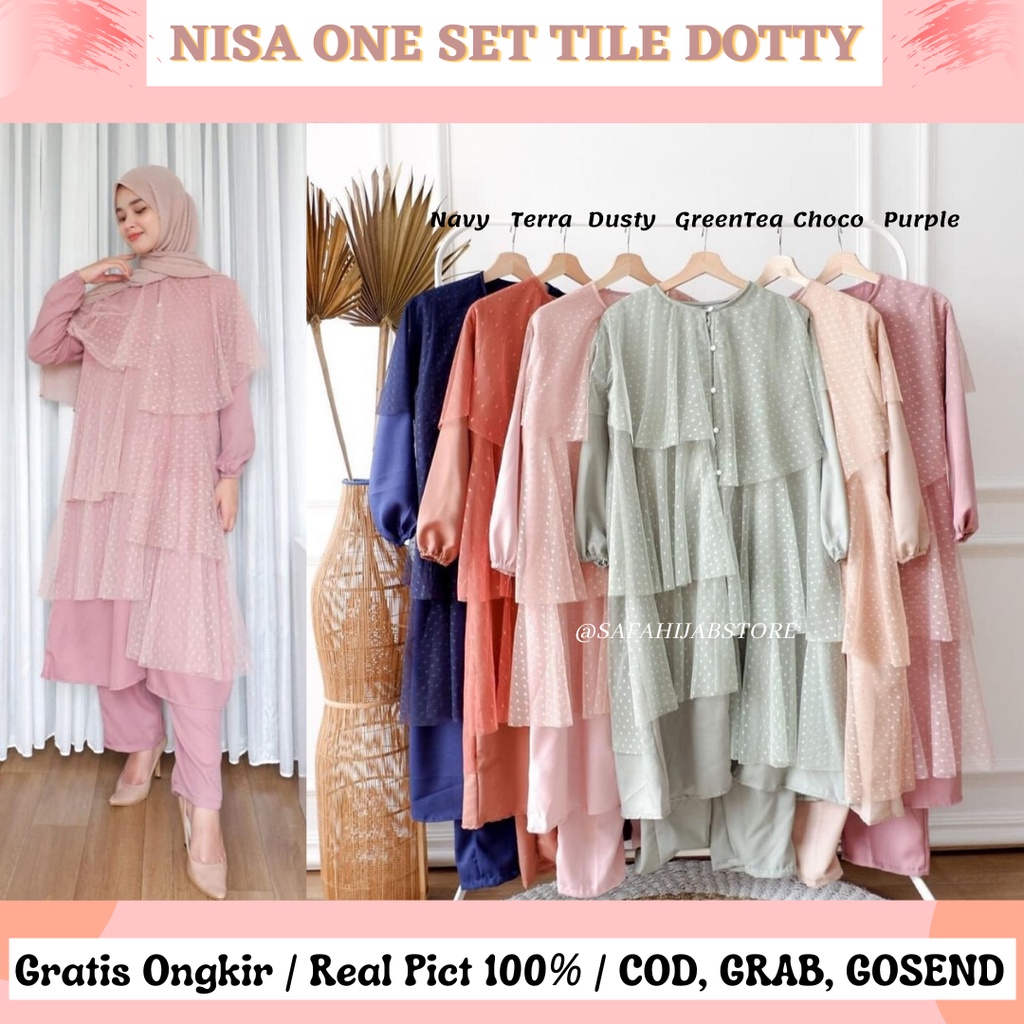 NISA ONE SET TILE DOTTY / ATASAN DAN BAWAHAN / ONE SET KONDANGAN