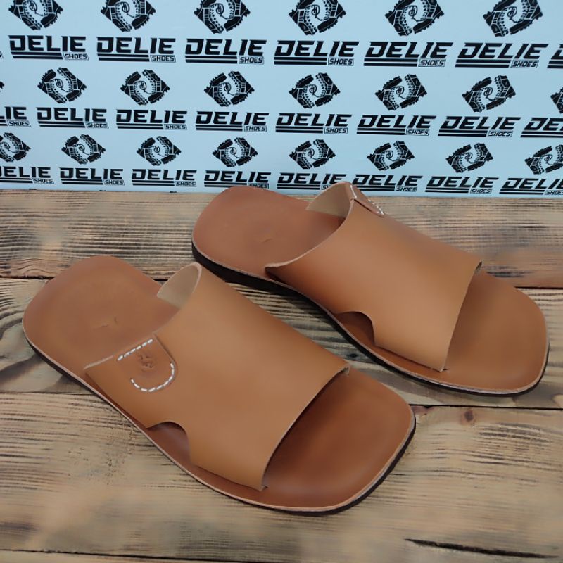 SANDAL PRIA KULIT LANCAS MODEL KOKOP COWO