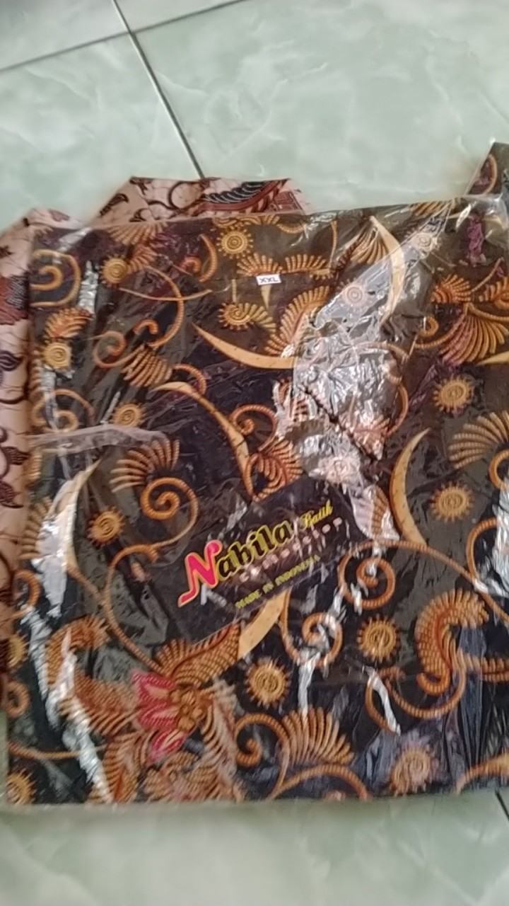 Nabila Batik Jumbo M / 10xl Kemeja Lengan Pendek Motif Bunga Salju Murah Batik Jumbo