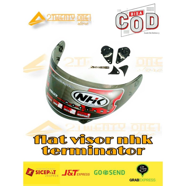 Kaca Visor Flat Smoke Original Nhk Terminator - Nhk N1200
