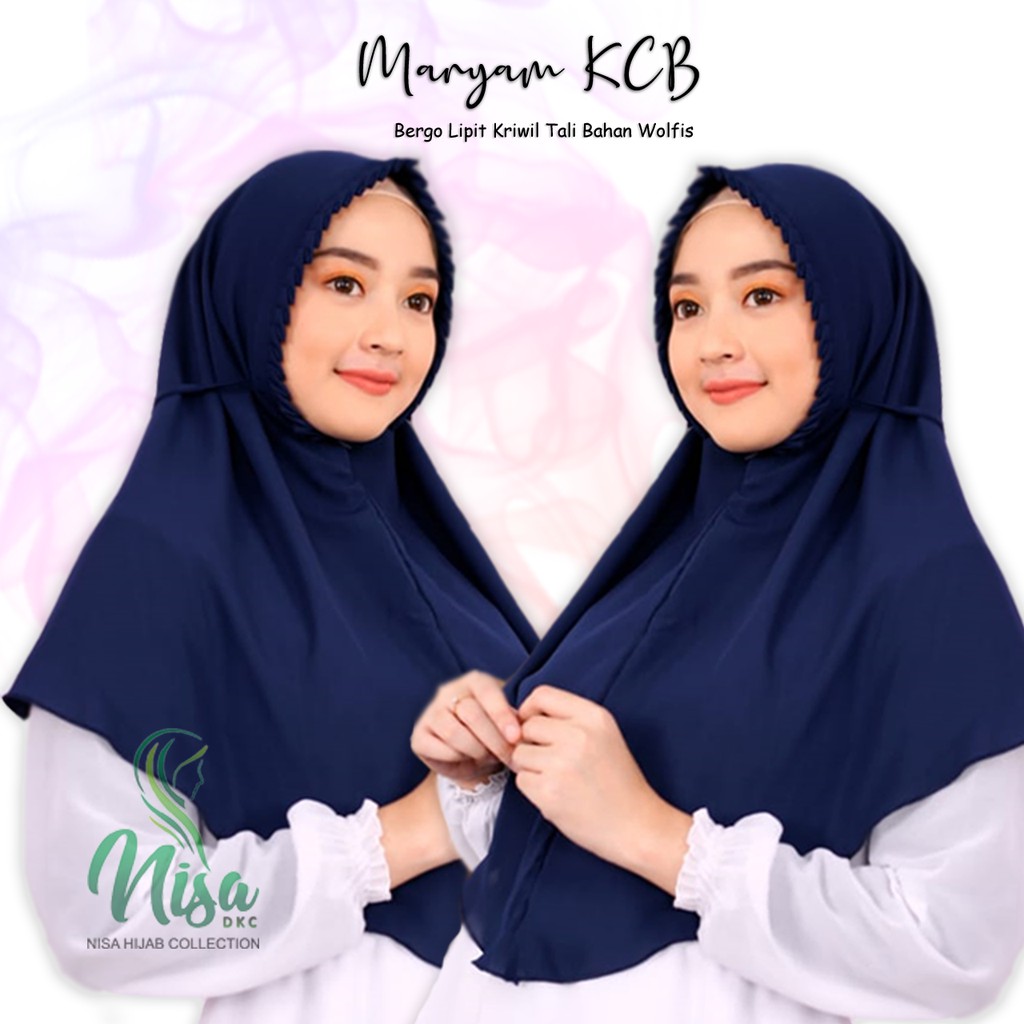 Jilbab KCB Simple Wolfis Bergo Maryam Kriwil Lipit