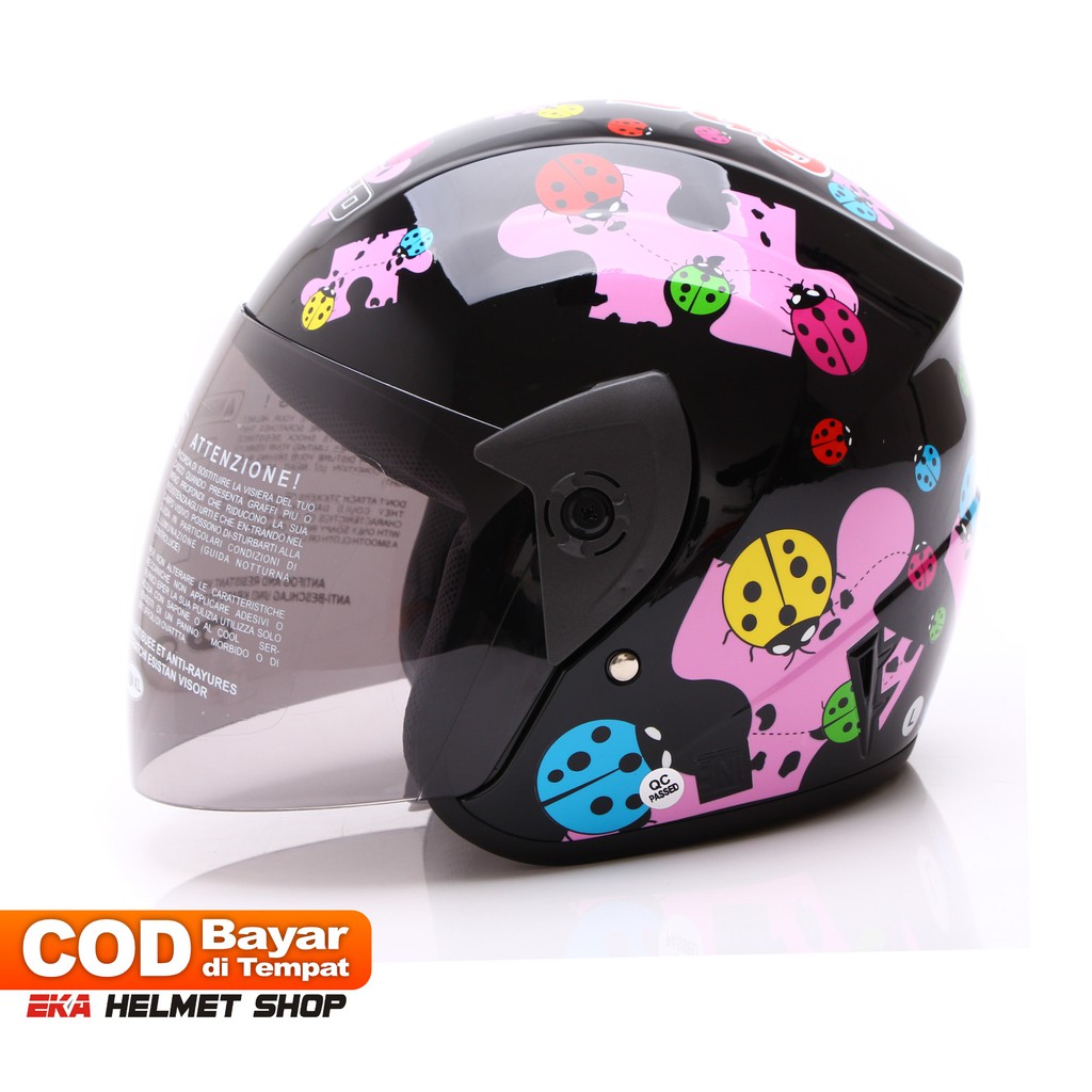 [Helm Dewasa] WTO Helmet Z1R KOP - Little Bug - Hitam Pink