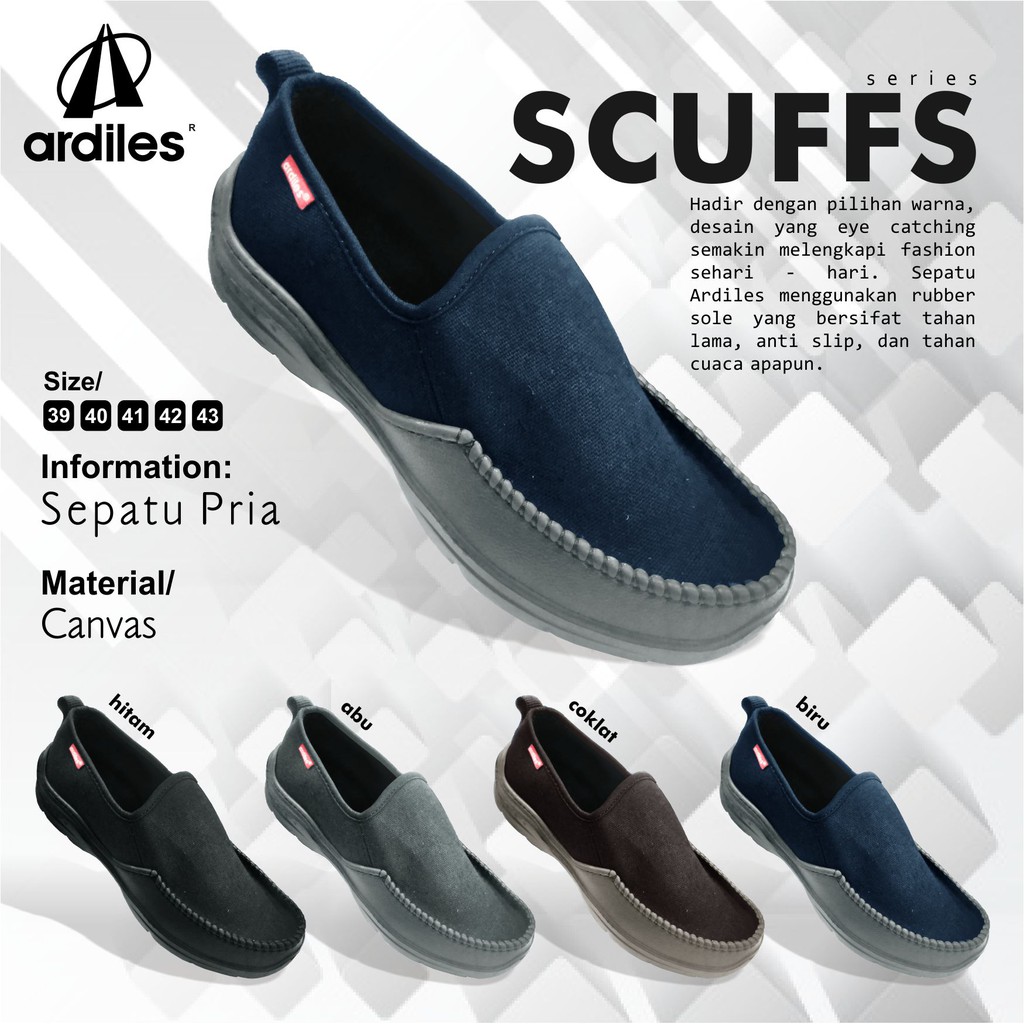  SEPATU  COWOK  ARDILE MODEL SCUFFS KEREN  BANGET Shopee  