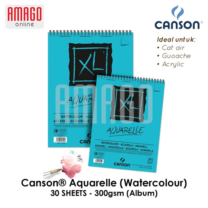 CANSON XL Aquarelle - Watercolor Paper - 30 sheets - A3 - 300g (Album) - 400039171