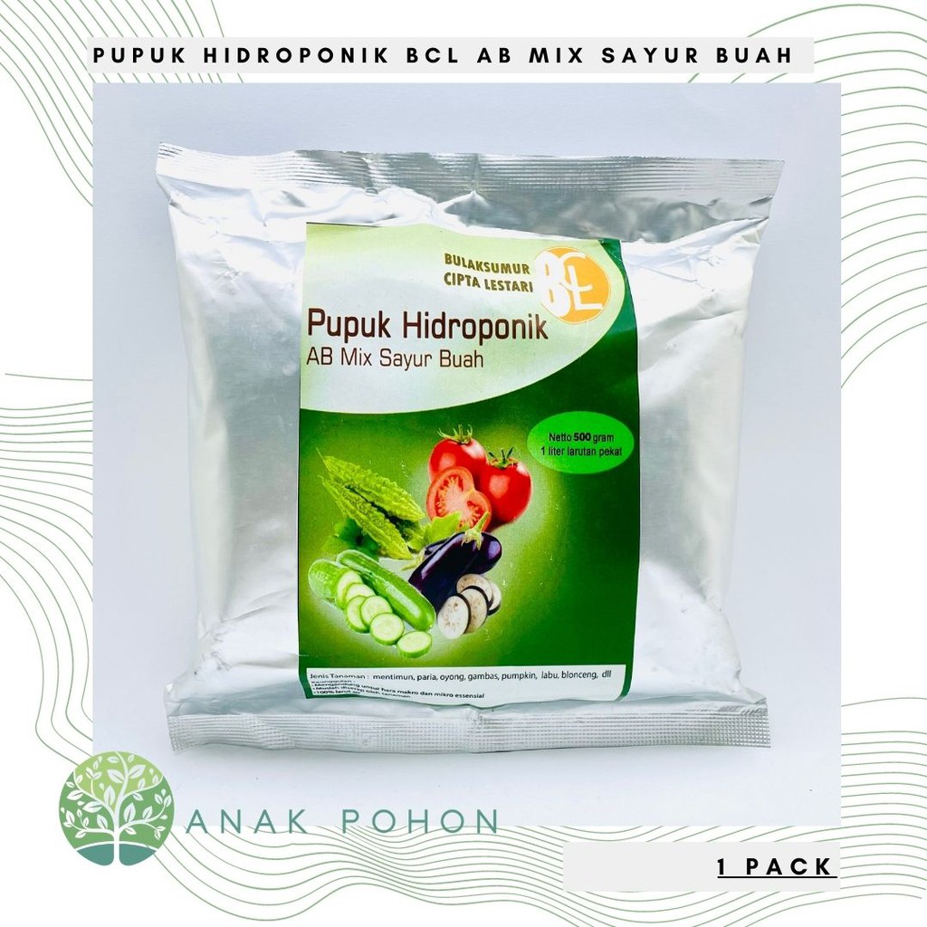 Pupuk Hidroponik AB Mix Sayur Buah Merk BCL - Netto 500 GRAM