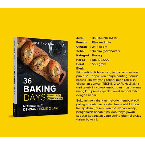 Buku 36 Baking Days (Bikin Roti Tanpa Ulen, Tanpa Mikser)