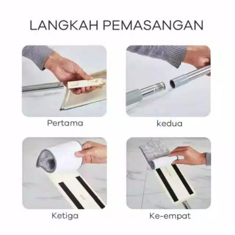 Alat pel set pembersih lantai magic mop flat with bucket ultra mop briny strach mop