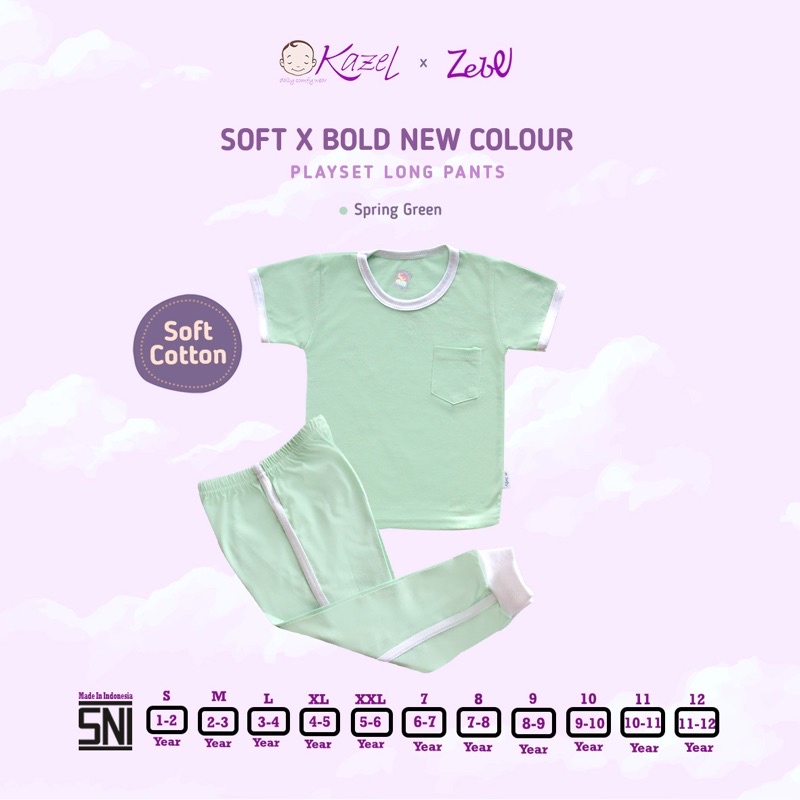 CUCI GUDANG 7.7 Kazel 1-11 Tahun  x Zebe PlaySet Longpants Piyama Anak Bold Pocket Edition BAJU ANAK bayi 1-12 Tahun CBKS SO