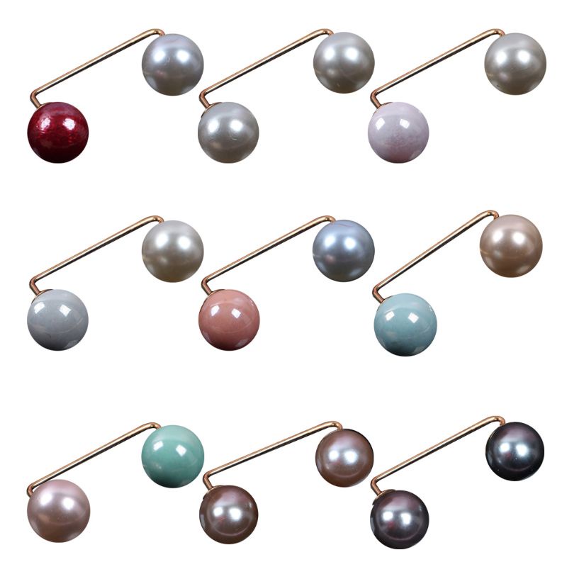 Siy 10pcs / Pak Bros Pin Boutonniere Mutiara Imitasi Simple Aksesoris Scarf Wanita