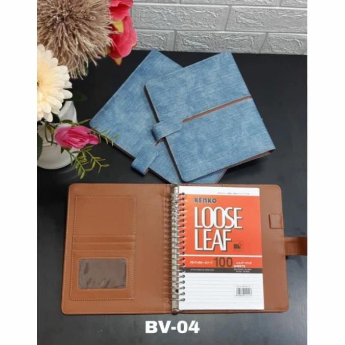 

Zira" Binder Premium Kulit Sintetis Denim/Binder Exclusive A5 Ring 20, Terlaris