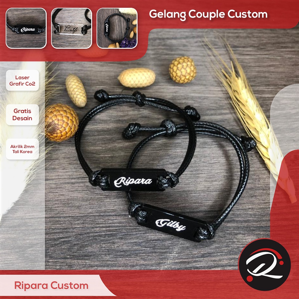 Gelang nama . gelang custom nama . gelang akrilik . gelang couple