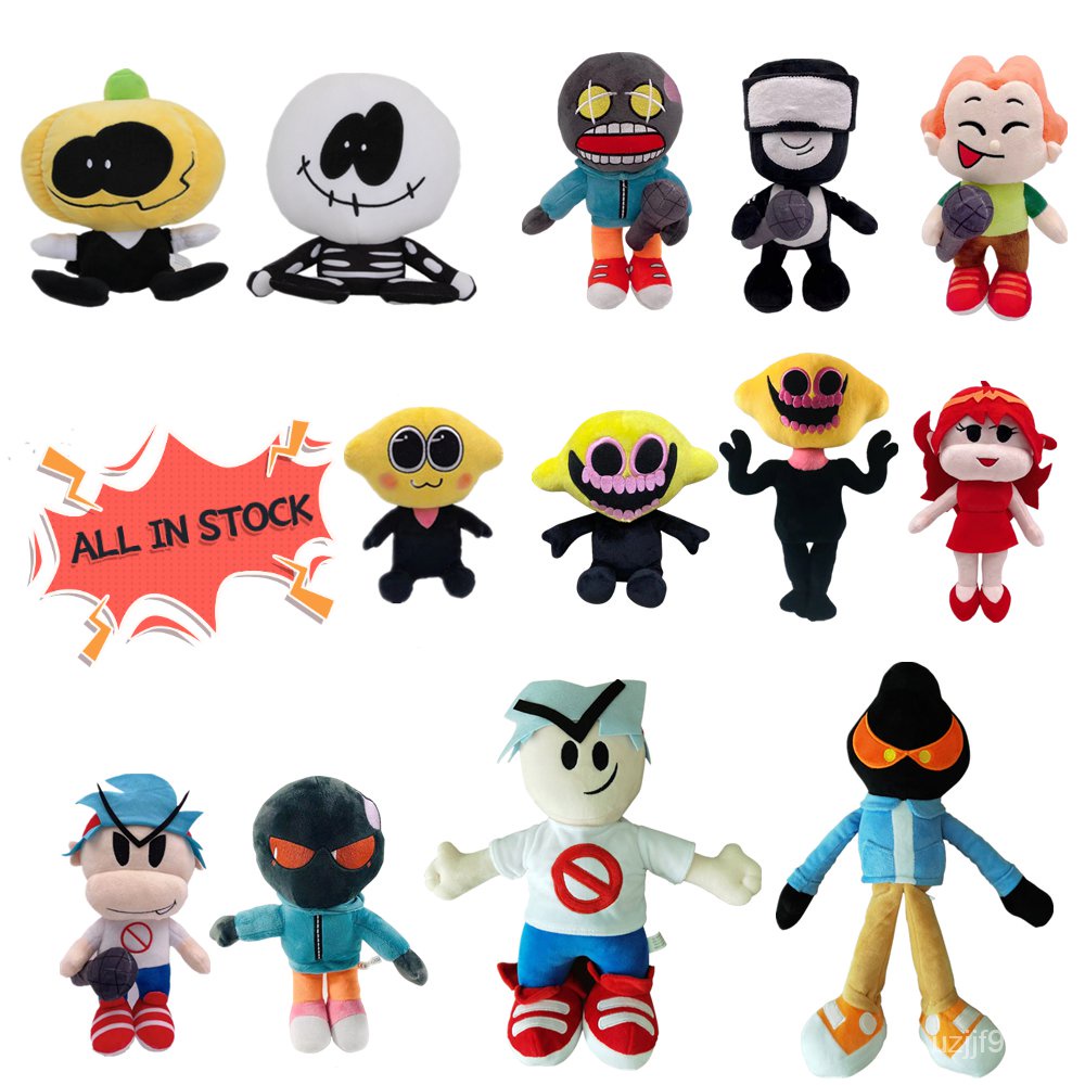 Friday Night Funkin Plush Toy Boyfriend Whitty Spooky Month Skid and Pump Monster Lemon Demon Captai