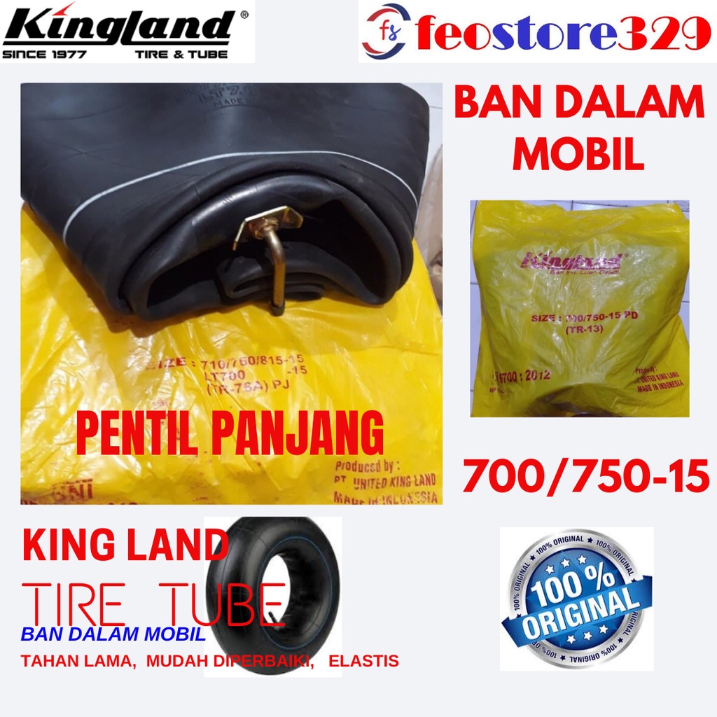 BAN DALAM MOBIL MERK Kingland Ban Dalam Mobil Ring 15 (Pentil Panjang)