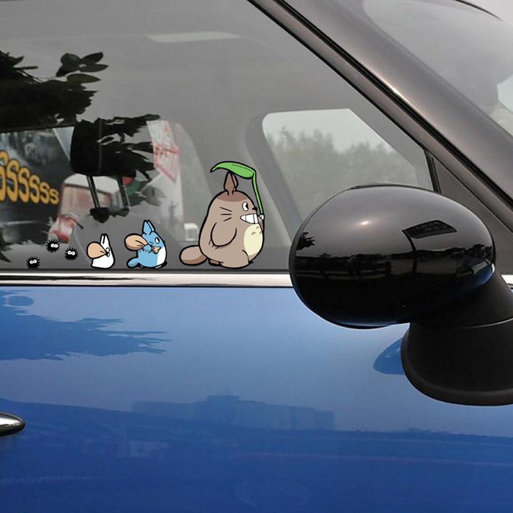 Lanfy Stiker Mobil Kreatif Penutup Goresan Totoro Aksesoris Kaca Depan Sticker Reflektif