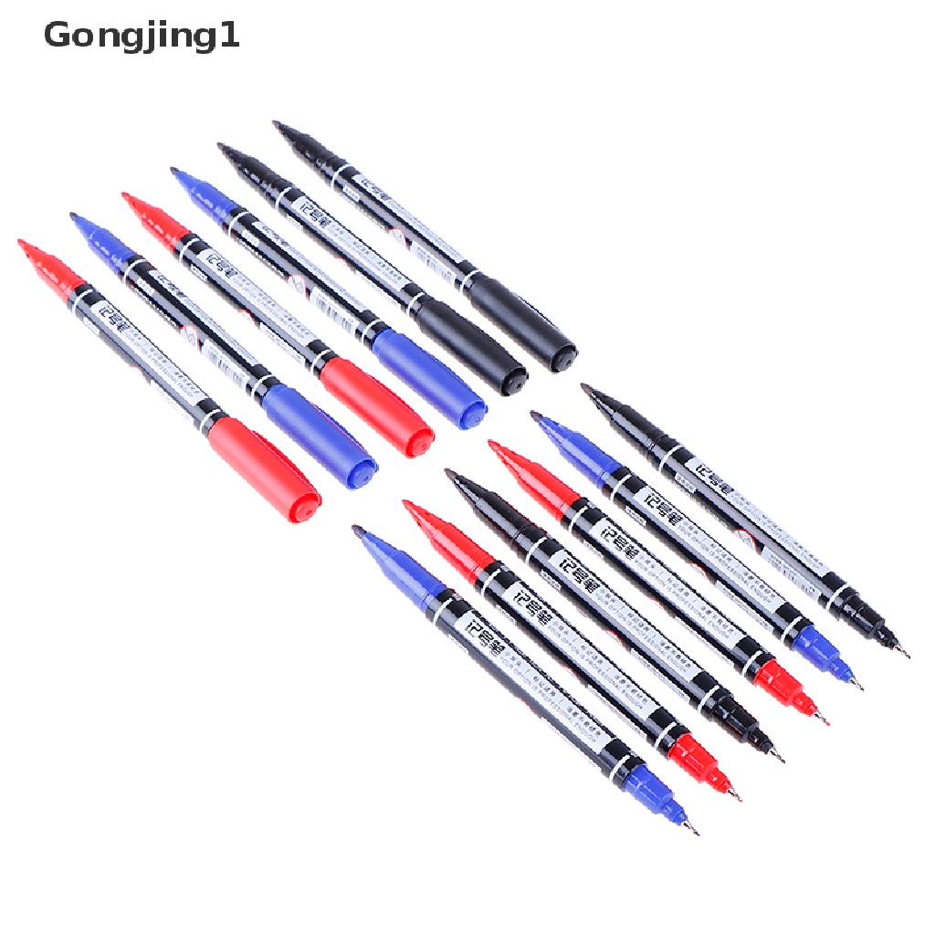 Gongjing1 3 Pcs Spidol Papan Sirkuit PCB Twin Tip Anti etching Warna Merah / Hitam / Biru