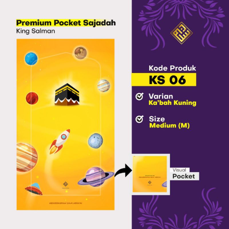 KS06 Sajadah Anak Sajadah Cetak Nama Sajadah Lipat Sajadah Travel King Salman KS06