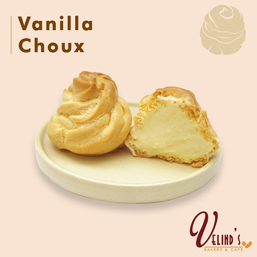 

Kue Soes Vanilla/Chocolate/Durian/Coffee Choux/ Velind's Bakery - Vanila/Choco/Duren/Kopi