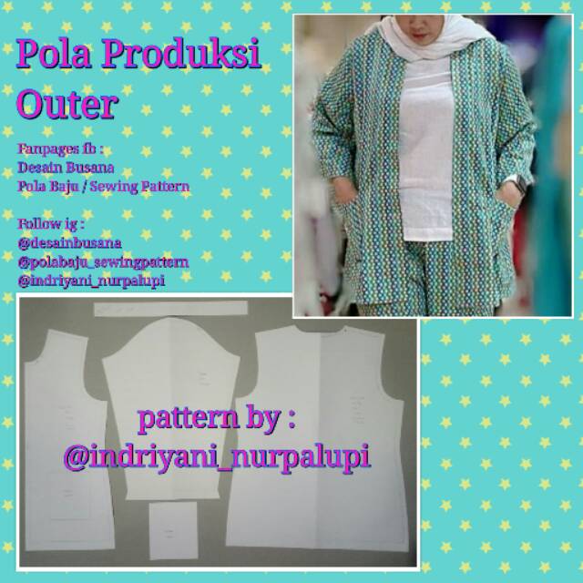 POLA PRODUKSI OUTER 01 [ Pola Baju Sewing Pattern ]