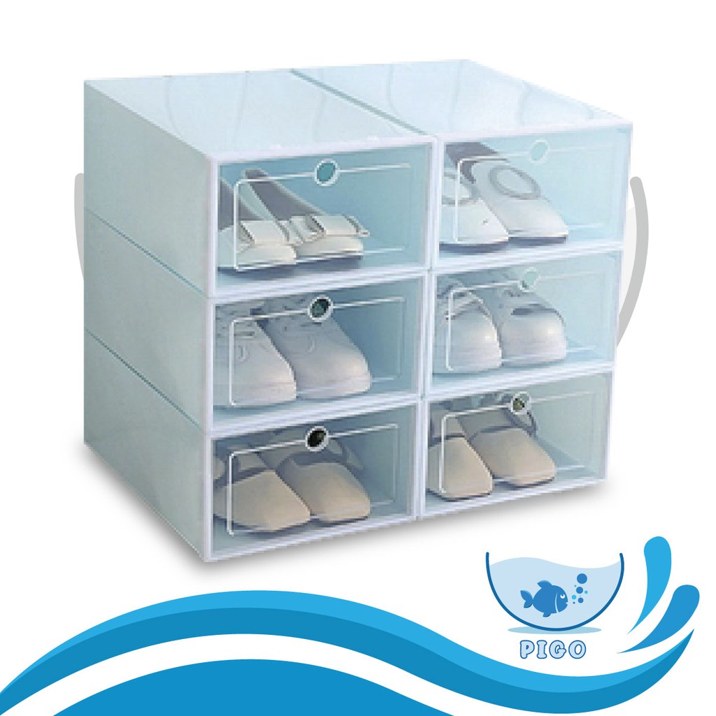 Jual PG 238 Kotak Sepatu Lipat Transparan Tebal Shoes Storage Box ...