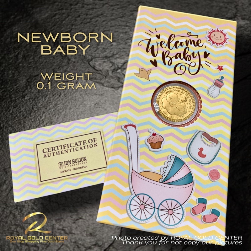 IDN Bullion Newborn Baby Gift Emas Logam Mulia Thin Gold