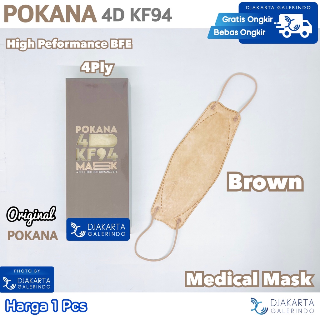 Masker POKANA 4D KF94 Masker Medis 4ply Original Pokana