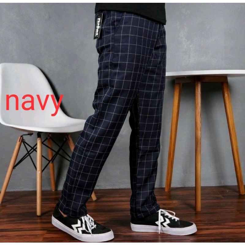 CELANA TARTAN PRIA PREMIUM CELANA CHINO TARTAN  CELANA KOTAK KEREN distro bandung