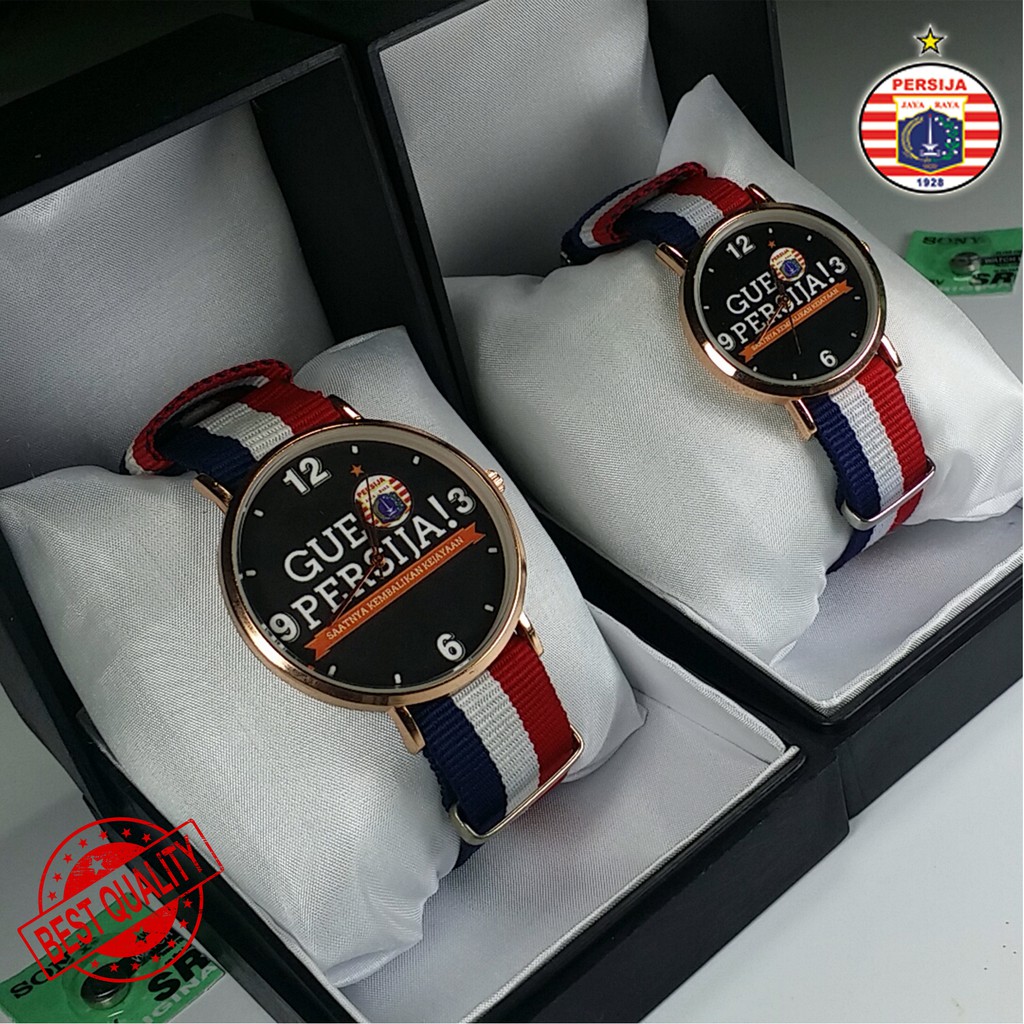 (LIMITED EDITION) JAM TANGAN GUE PERSIJA COUPLE TALI KANVAS