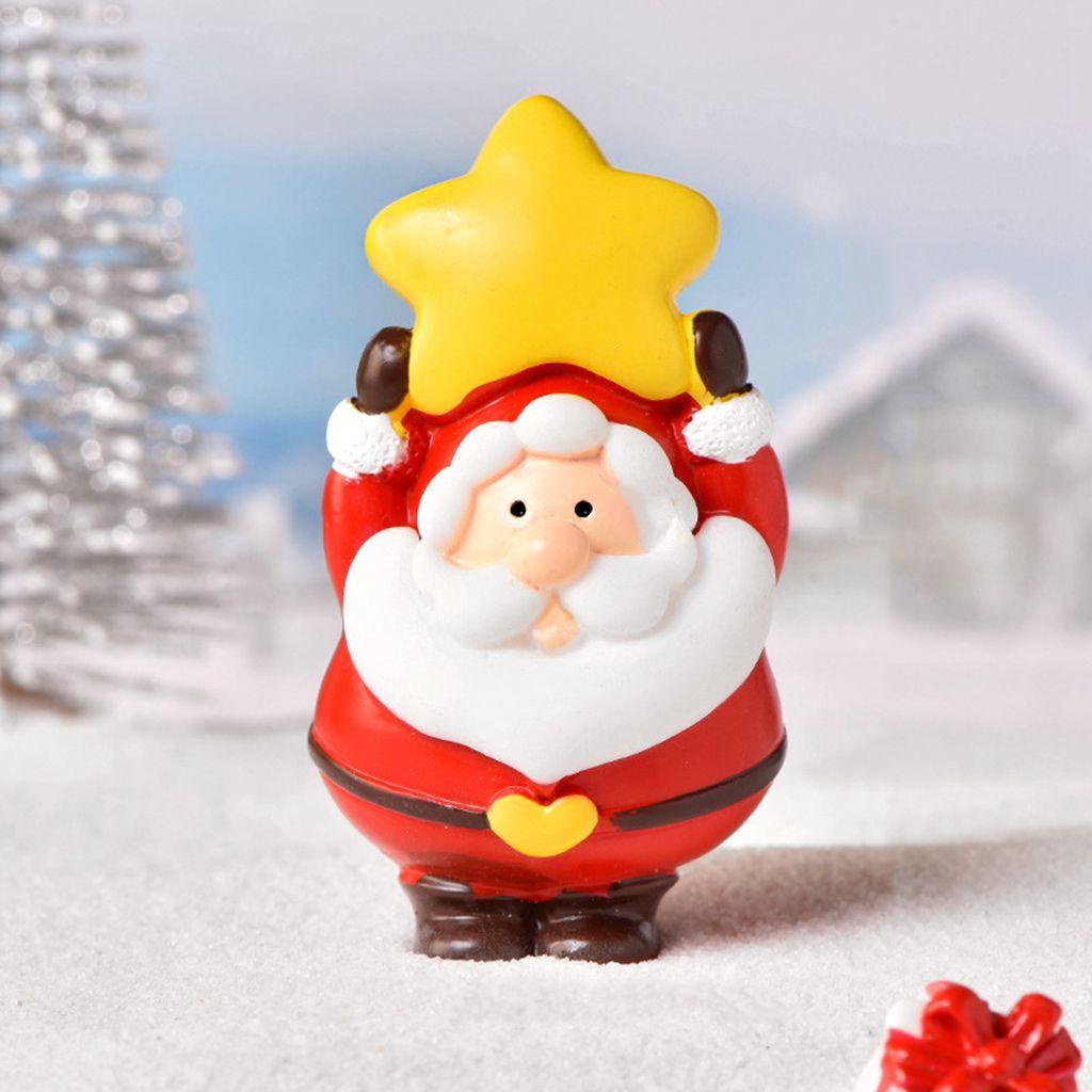 【 ELEGANT 】 Ornamen Natal Mini Merry Christmas Bola Dunia Salju Perlengkapan Untuk Anak-Anak Indah Mikro Lanskap Dekorasi Snowman Figurine