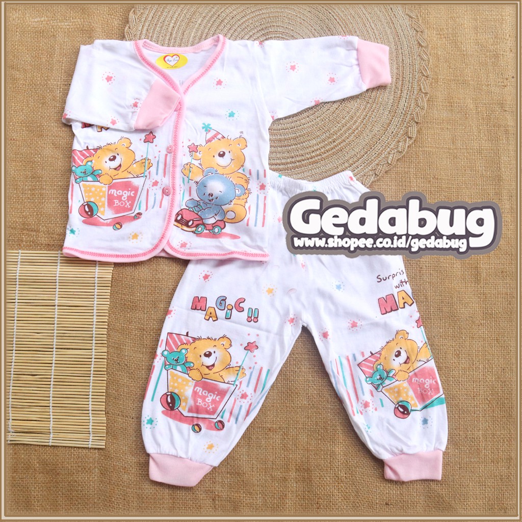 1 Setel - Setelan Panjang Bayi Ikyu Love | Baju panjang + Celana Panjang Bayi