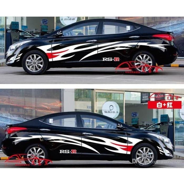 sticker stiker cutting mobil decal side body sedan universal