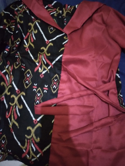 Tey-17 Batik Wanita Asj Sa Hrb026 Kenongo Kemeja Tosca Pendek