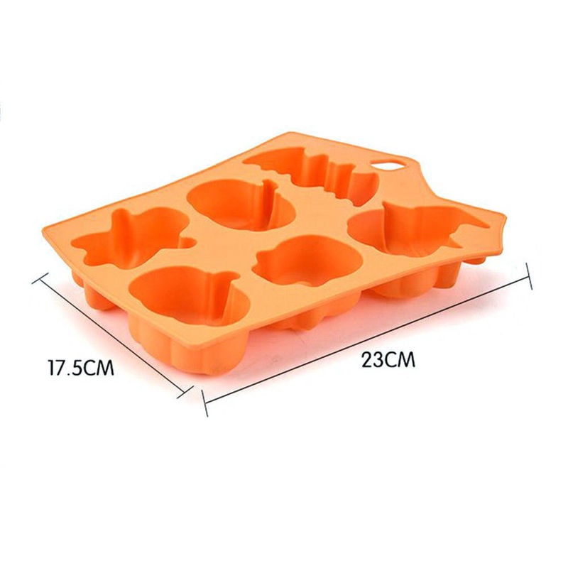 Diy Fondant Permen Cetakan Es Tray Kue Dekorasi Pesta Baking Tools Halloween Labu Berbentuk Tengkorak Cokelat Silikon Cetakan Kue