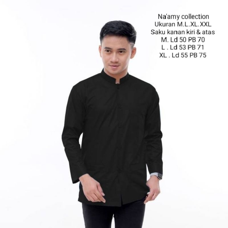 baju Koko habaib polos , baju Koko hitam polos