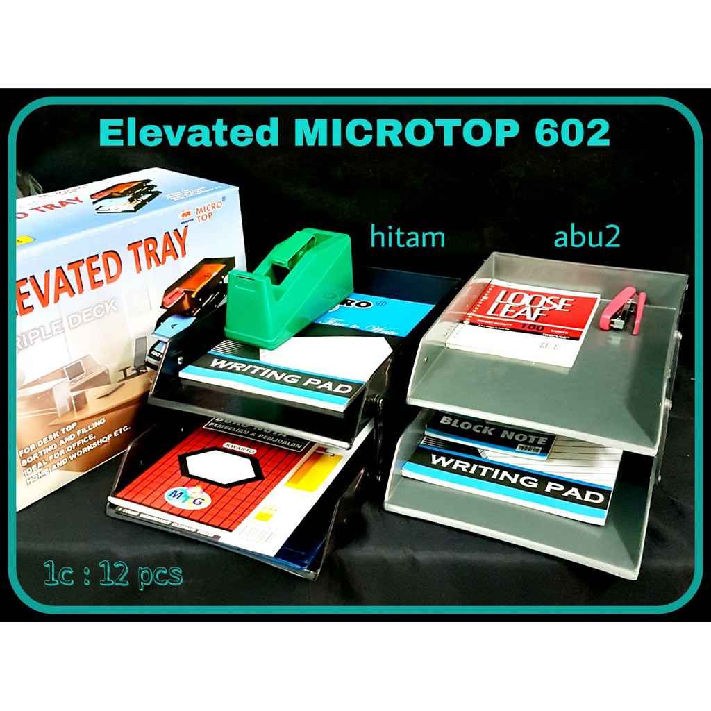 

Elevated paper tray / letter tray / rak 2 susun microtop 602 rak surat / Bak surat 2 susun