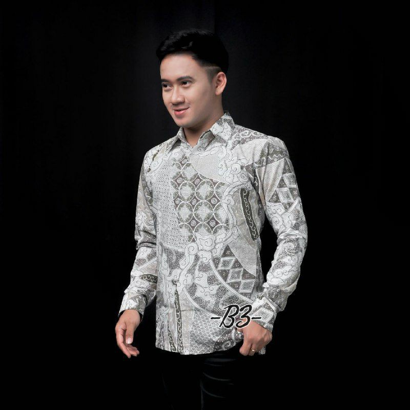 Agrapana Baju Batik Pria Lengan Panjang Batik Premium Modern Rajata size M L XL XXL