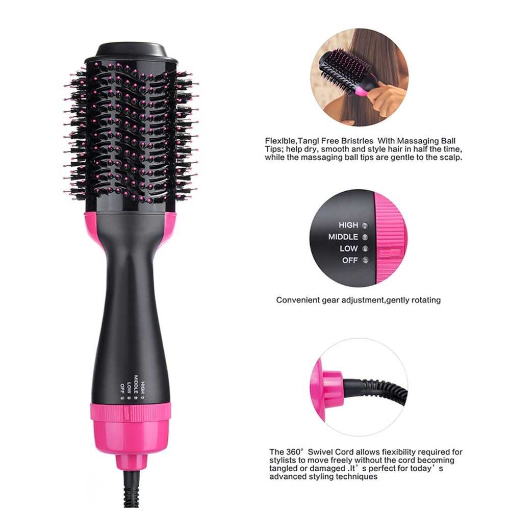 Sisir Roller Hair Dryer Rambut 2in1 Volumizer Curler Comb WB-336