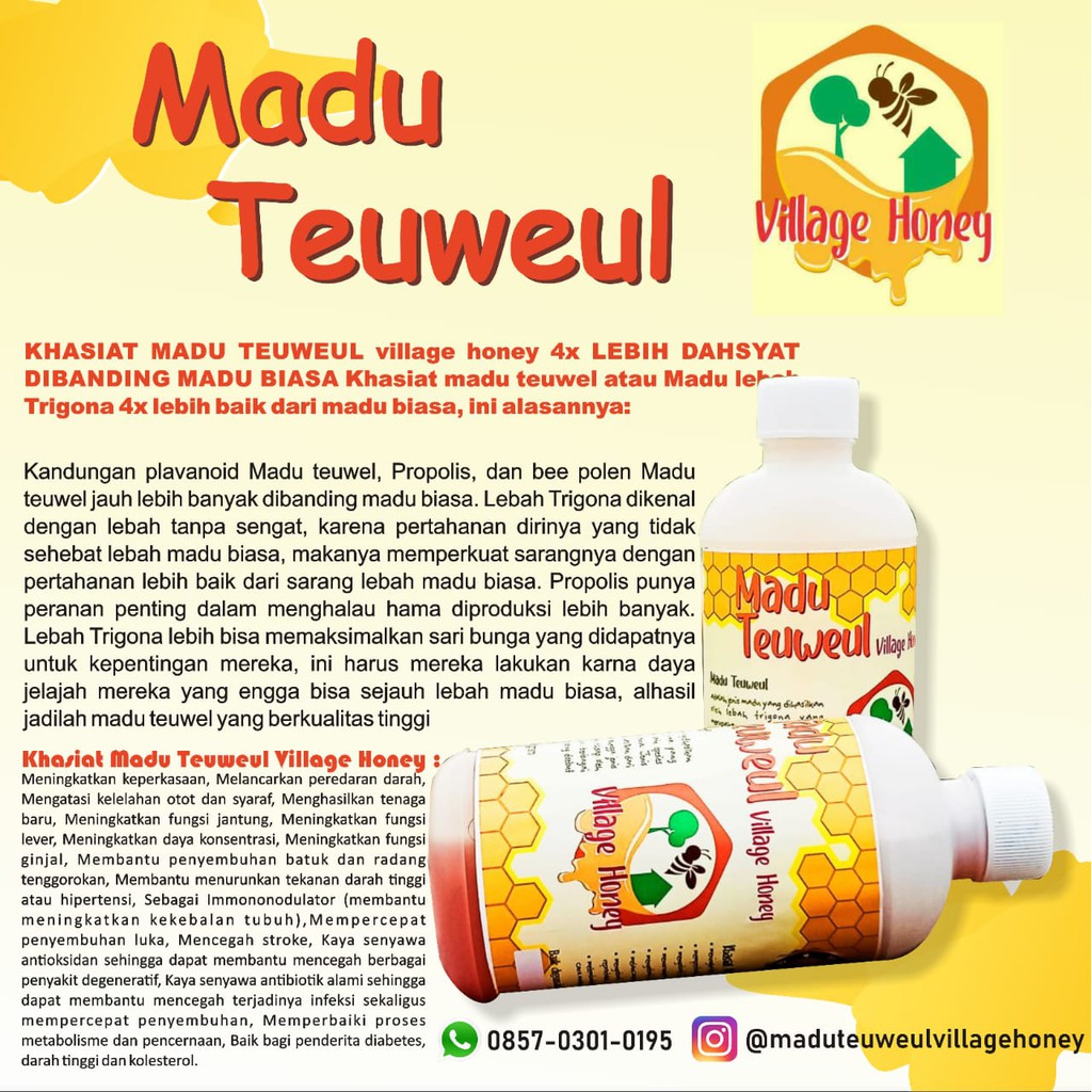 Madu Teuweul 100 Murni Village Honey Khasiat Lebih Dahsyat Indonesia