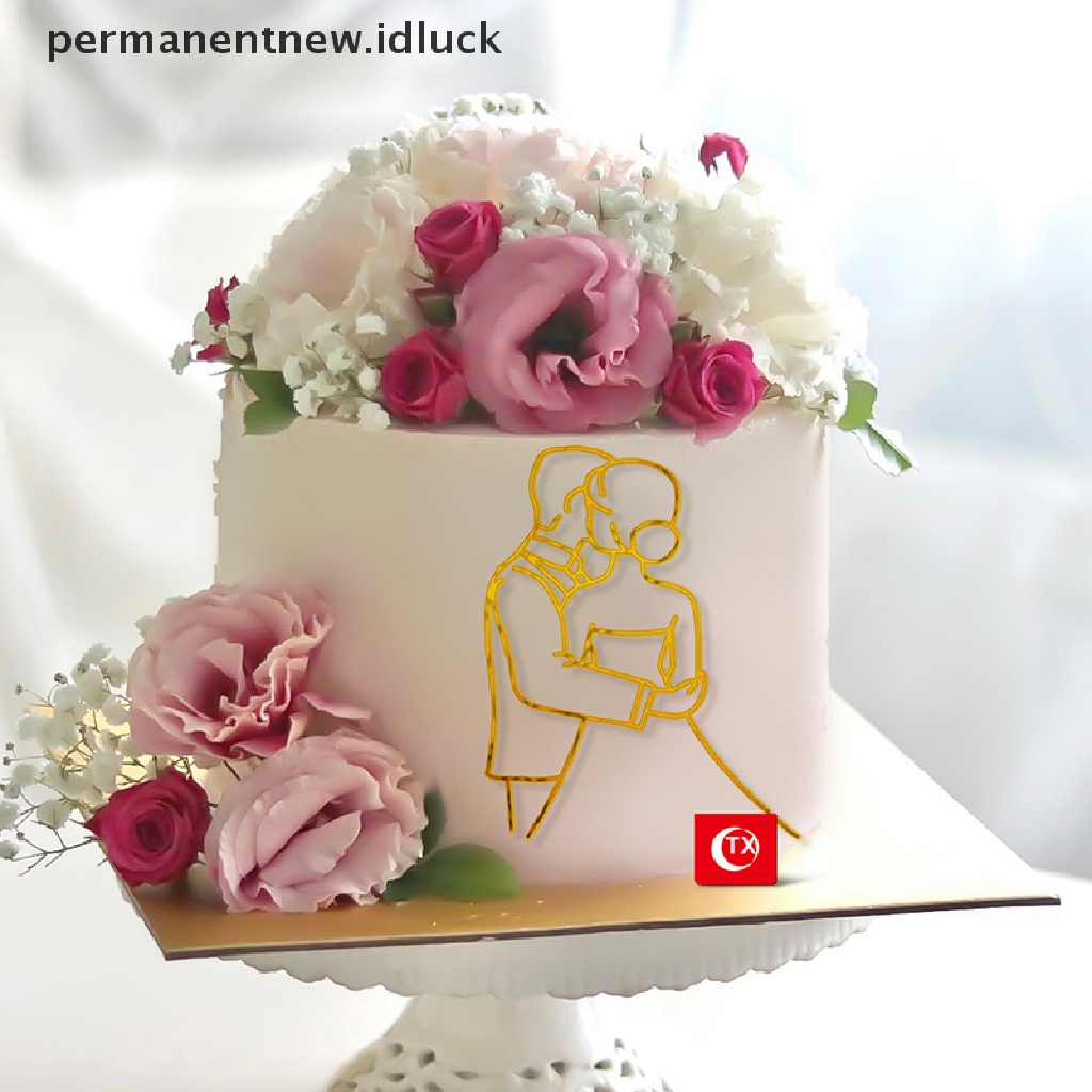 Topper Kue Ulang Tahun Desain Wajah Wanita Warna Emas Gaya Klasik Minimalis Untuk Dekorasi