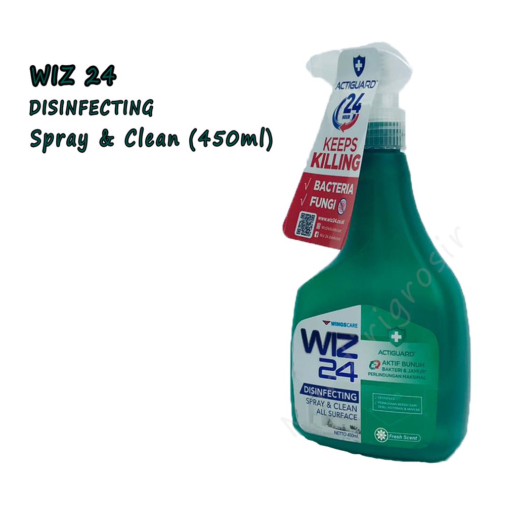 Wiz 24 * Disinfecting Spray &amp; Clean * Fresh Scent * 450ml