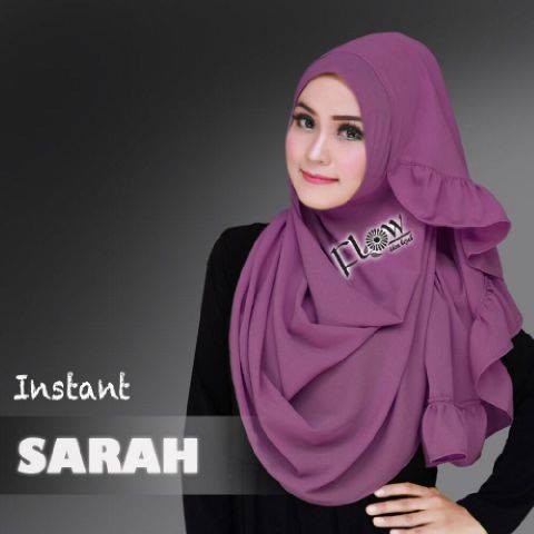 Instan Sarah / Hijab Jilbab Instant Sarah / Instan Syarah Kerudung Syarah HQ Diamond Georgette