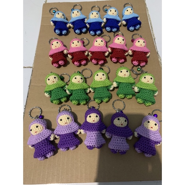 Gantungan Kunci Amigurumi Boneka Rajut Hijab