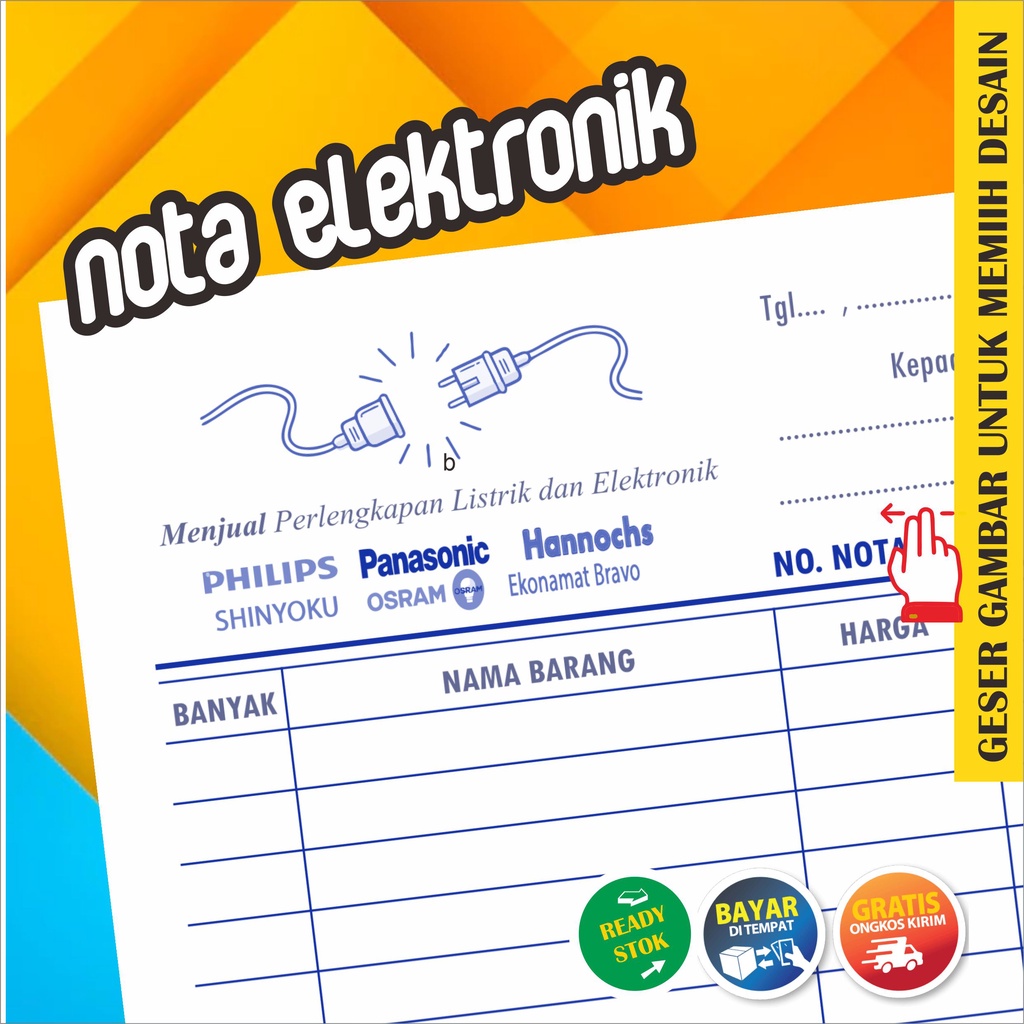 

Nota Kontan Toko Listrik & Servis Elektronik isi 50 2 Rangkap - siap kirim