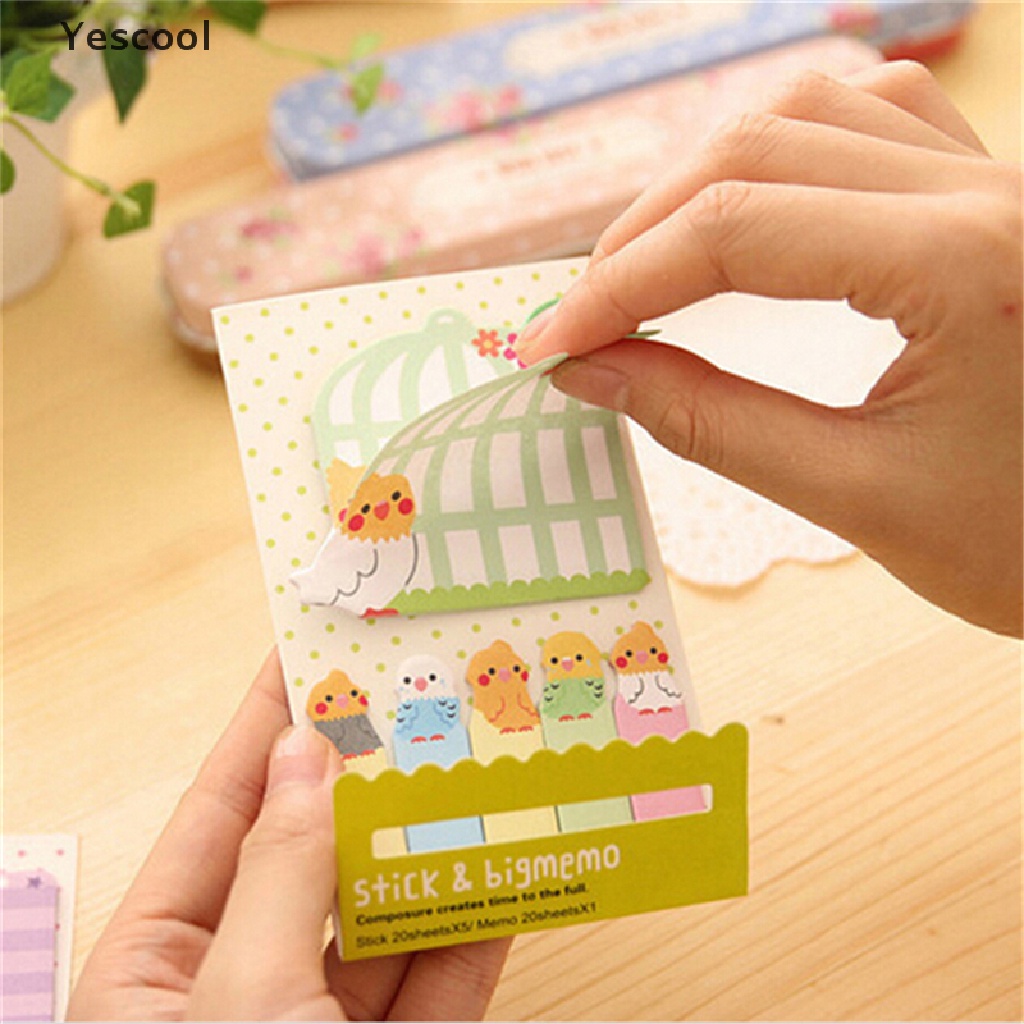 Yes Sticky Notesmemopost It Motif Kartun Pandakucing Lucu Kawaii Multi Warna Untuk Kantorsekolah