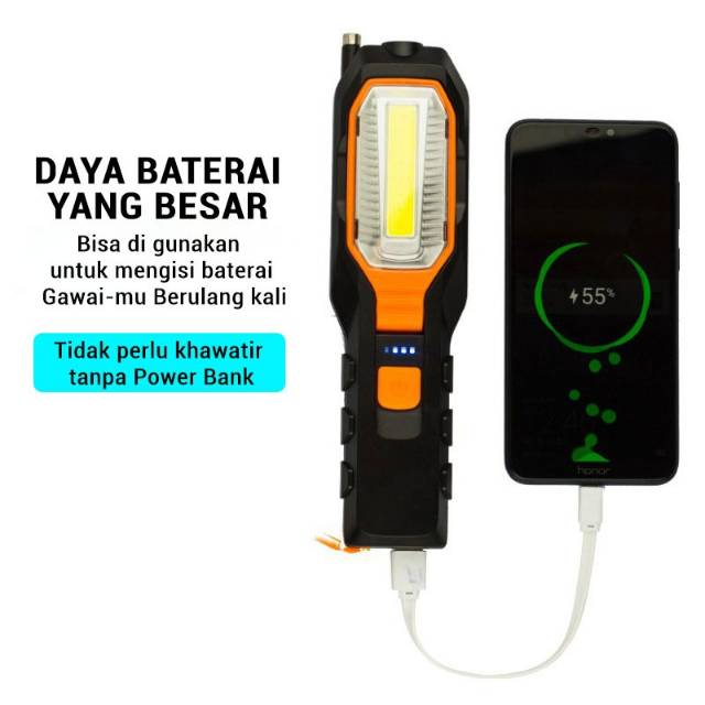 Lampu senter camping magnet gantung serbaguna AYOTO WL 01 cas an